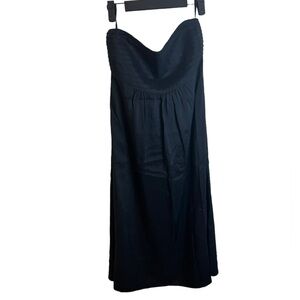 BANANA REPUBLIC SILK STRAPLESS BLACK DRESS